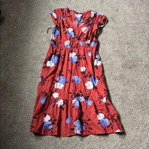 Floral Red Dress